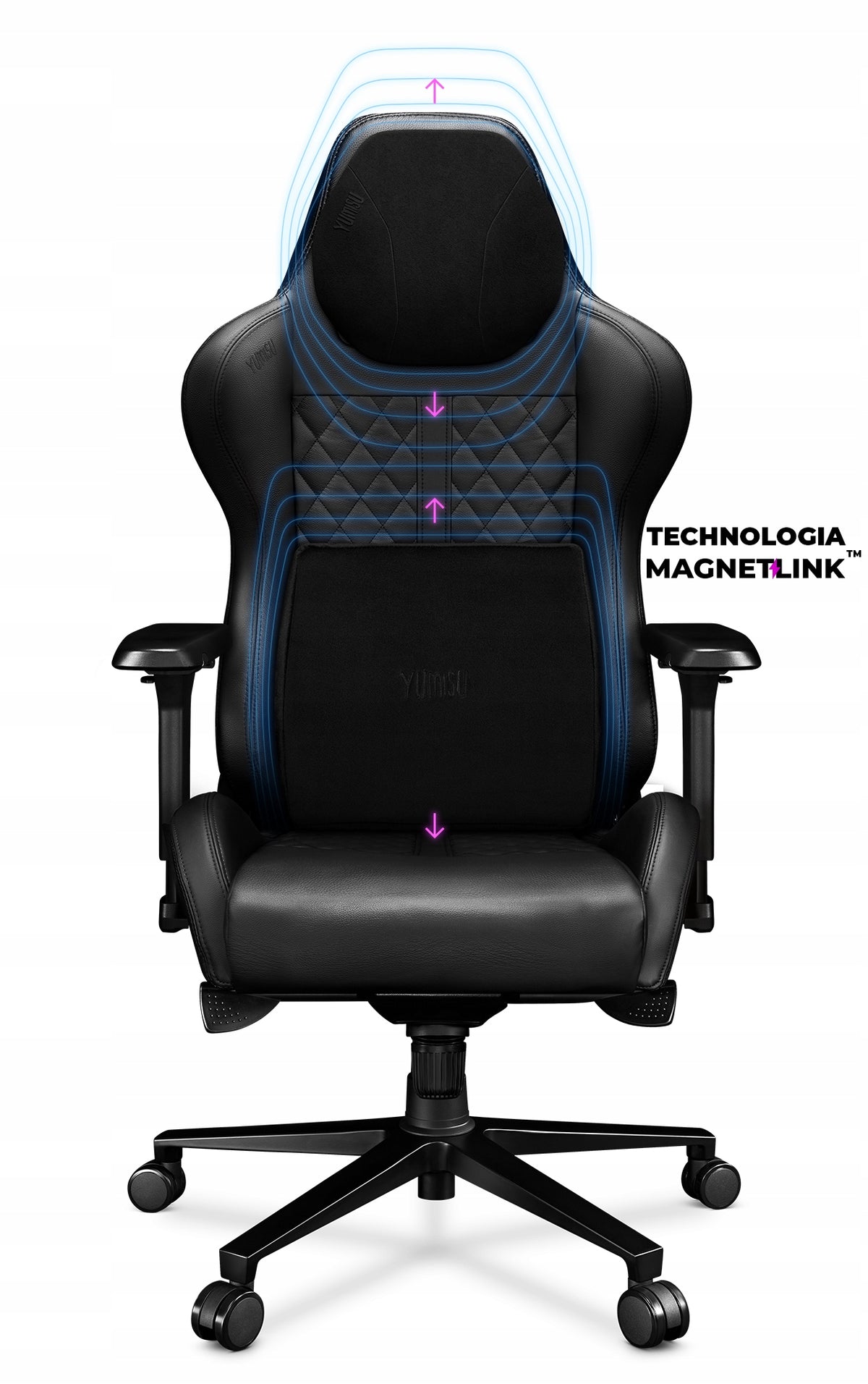 Gaming Chair Premium Gaming Office YUMISU 2050 Black Leather Manufacturer code Y-2050-BB-RL