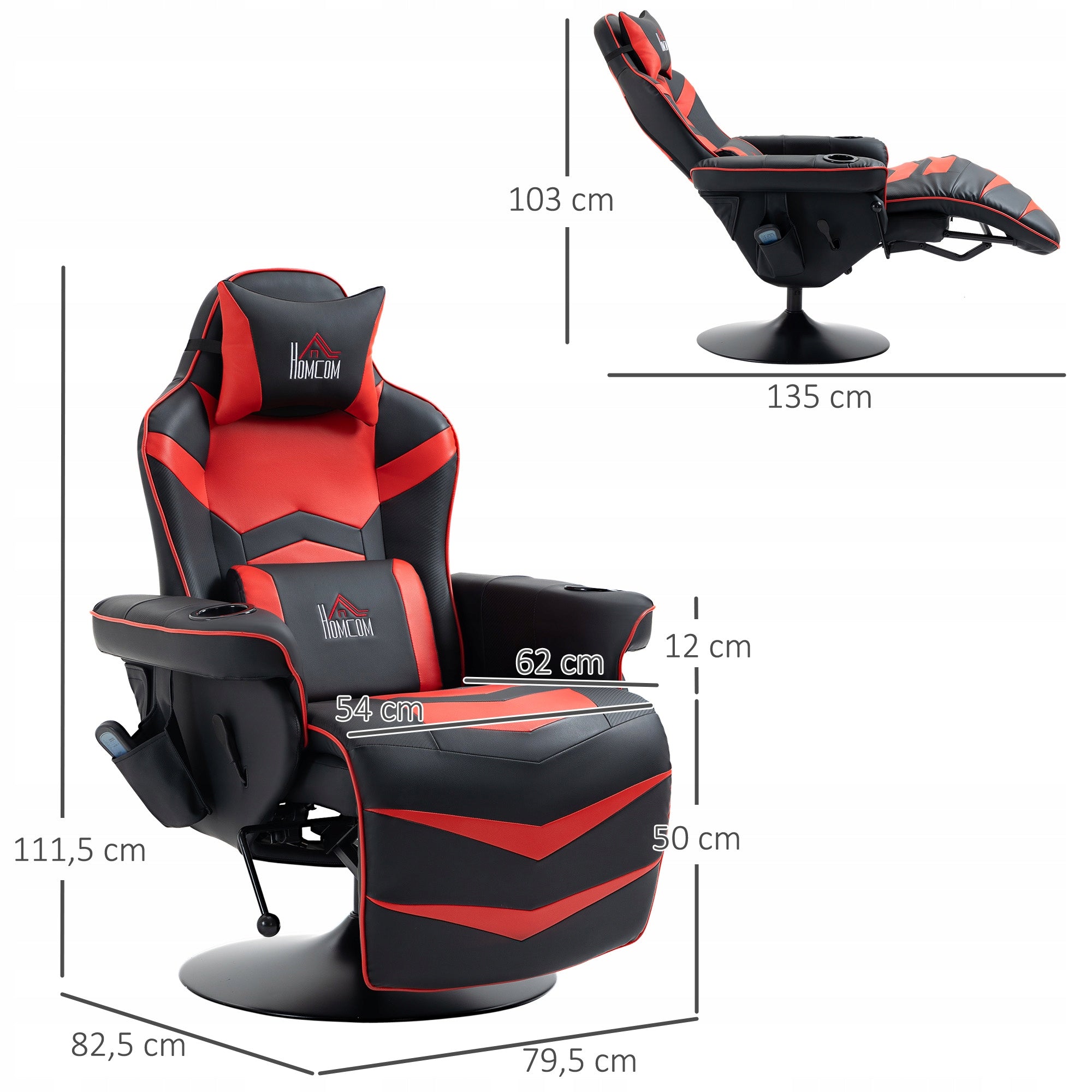 Gaming Chair Relaxing Ergonomic with Massage and Cup Holder Model 700-142