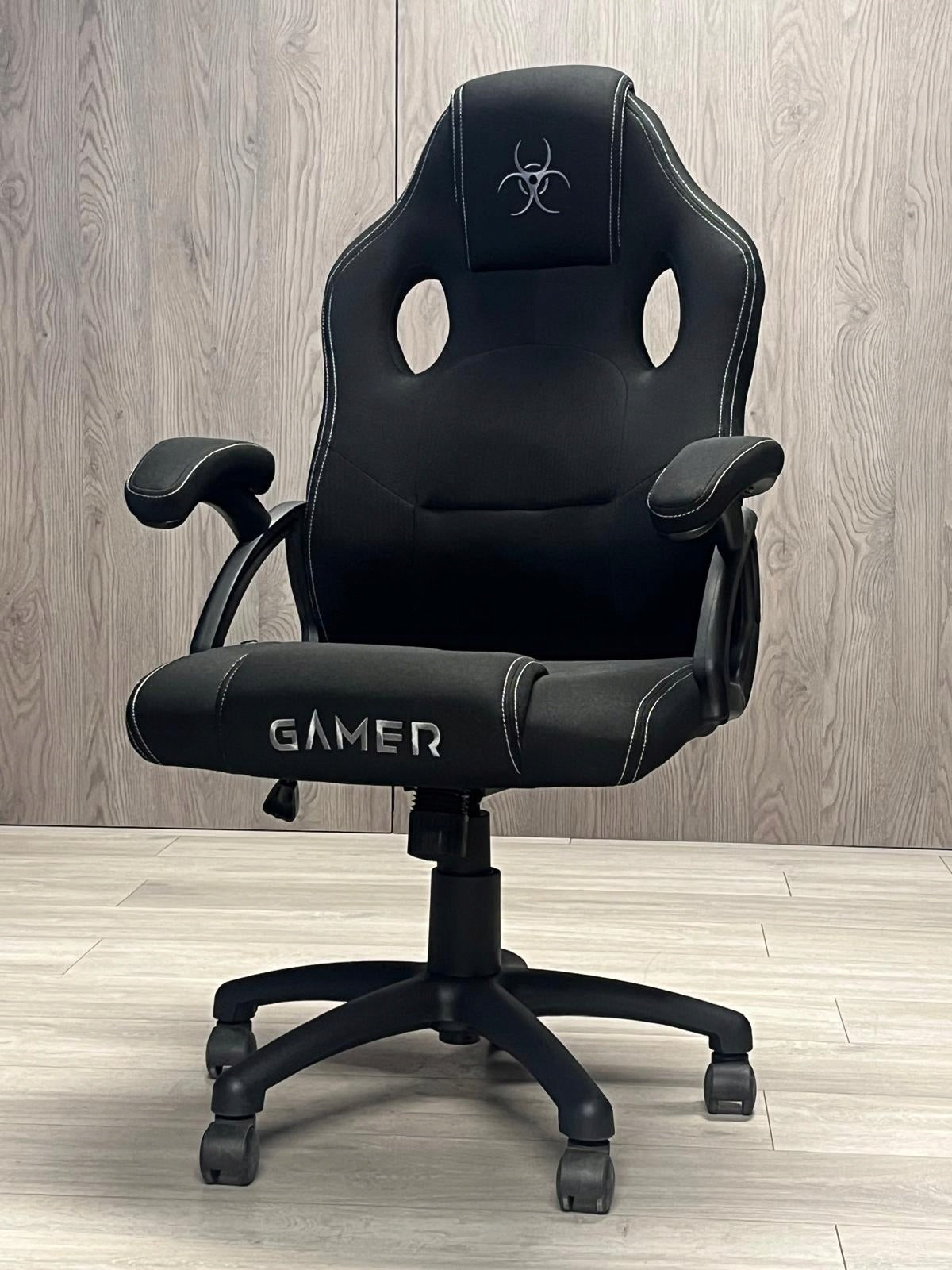 Gaming Chair Rotating Player Fabric Black Student Desk Chair Furniture depth 65 cm