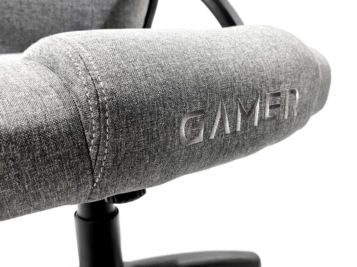 Gaming Chair Rotating Player Fabric Gray Student Desk Chair Furniture width 65 cm