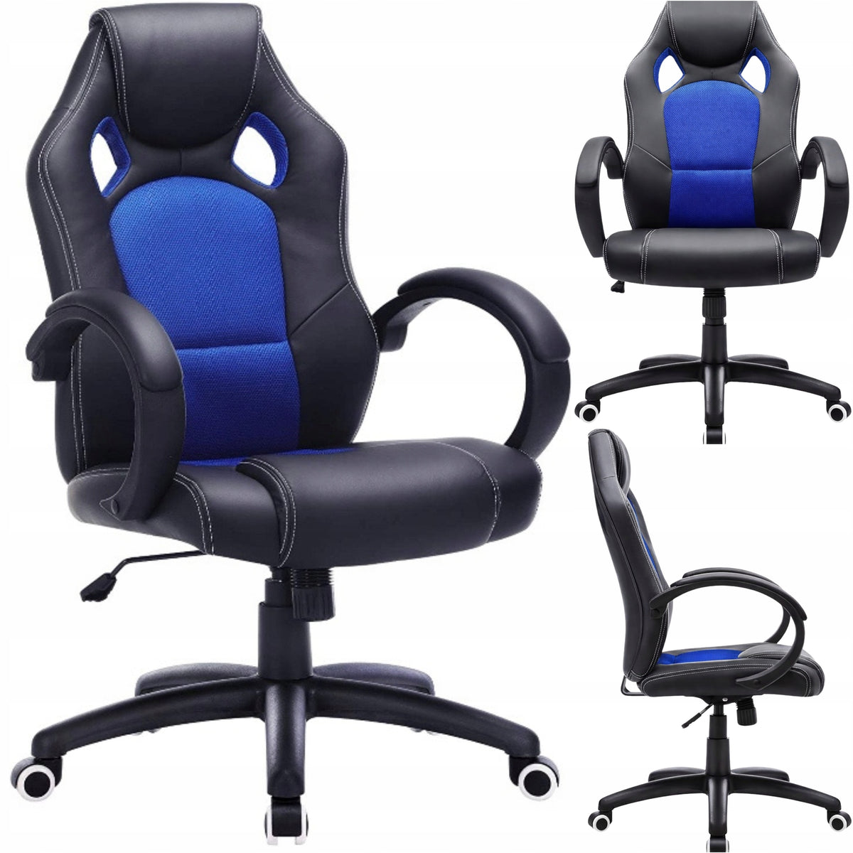 Gaming Chair SONGMICS Rotating Height Adjustment Artificial Leather 150Kg