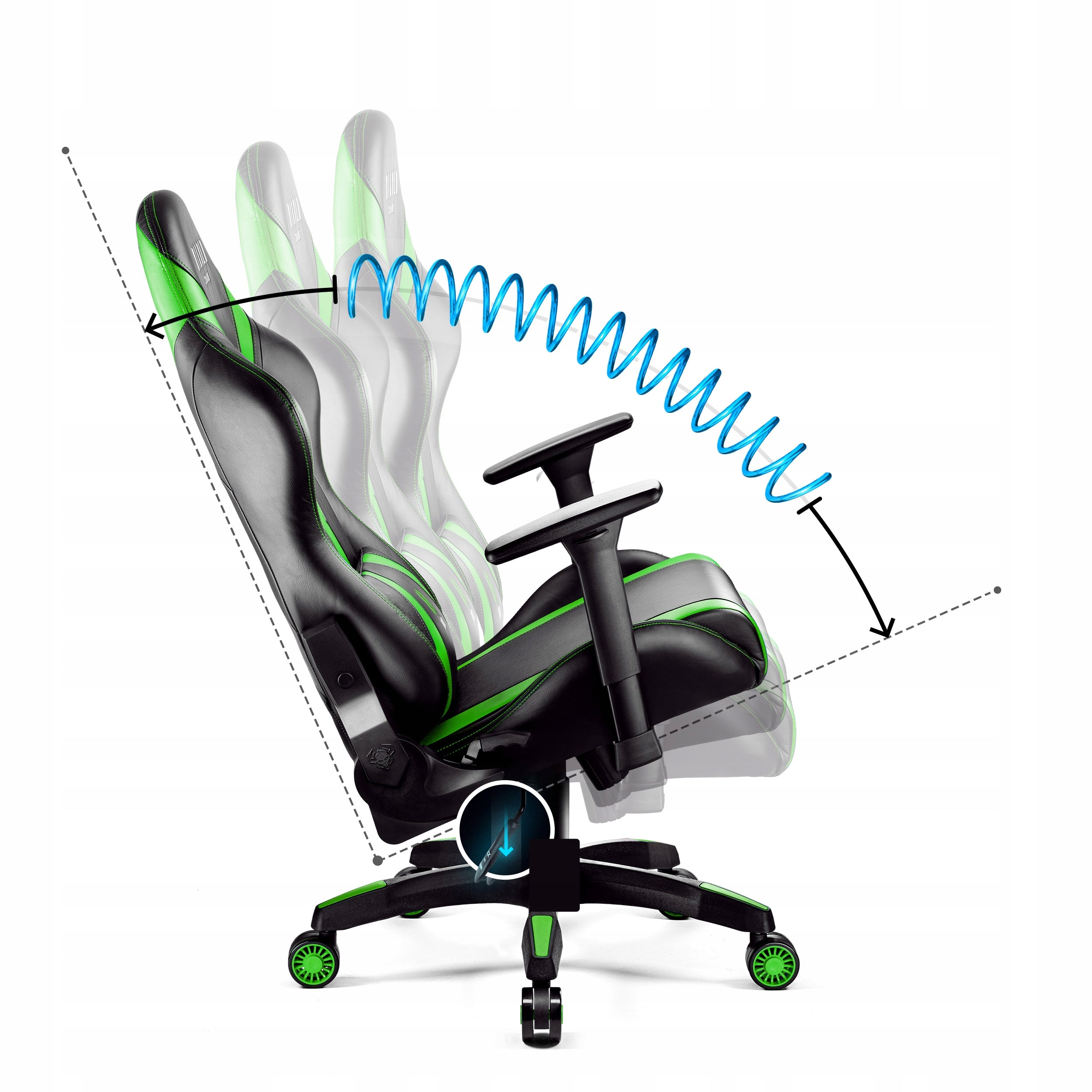 Gaming Chair Swivel DIABLO X-HORN 2.0 Normal Size Black & Green Brand Diablo Chairs