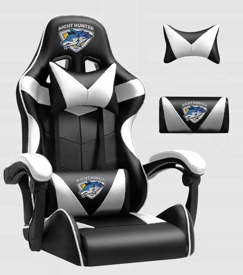 Gaming Chair with Back Massage Computer SWIVEL for Player + Footrest! Furniture depth 63 cm