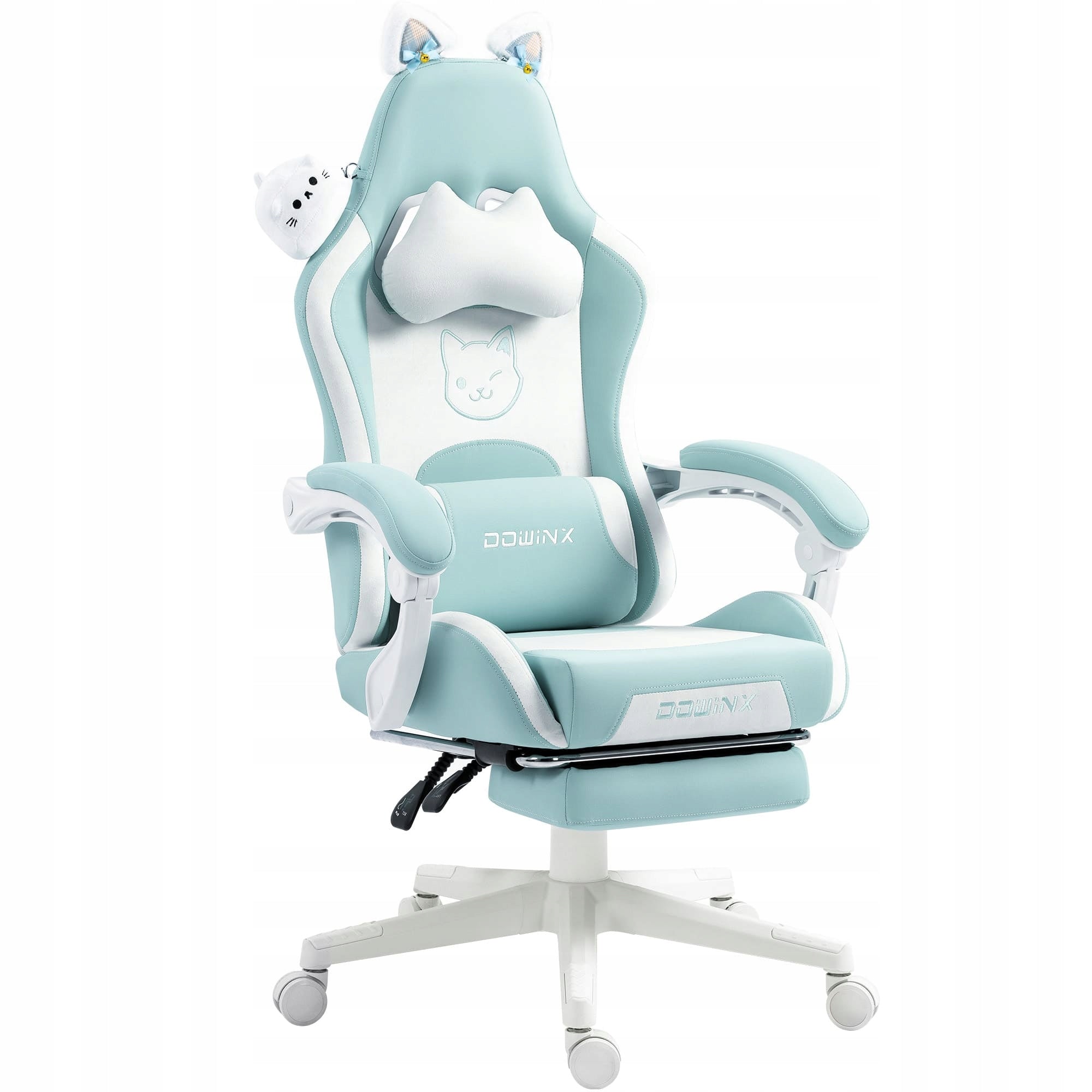Gaming Chair with Cat Ears Ergonomic with Footrest Blue