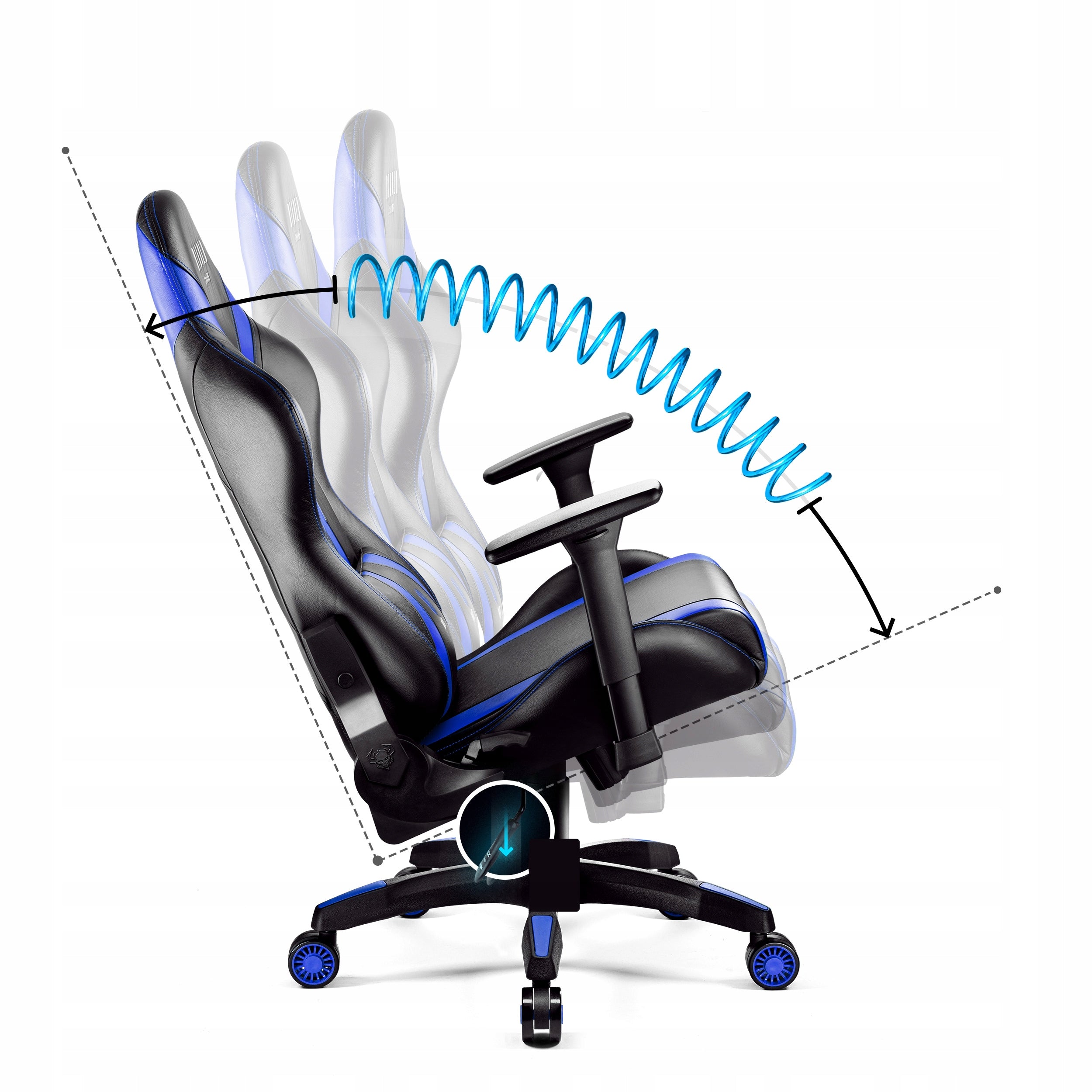 Gaming Chair with Eco-leather DIABLO X-Horn 2.0 Normal Size Black-blue Model X-HORN L