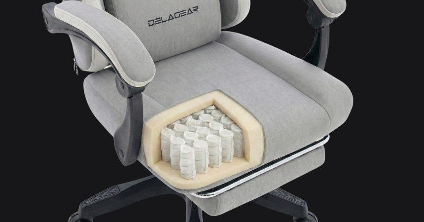 Gaming Chair with Footrest DELAGEAR G 325 Grey Swivel Material Furniture depth 60 cm