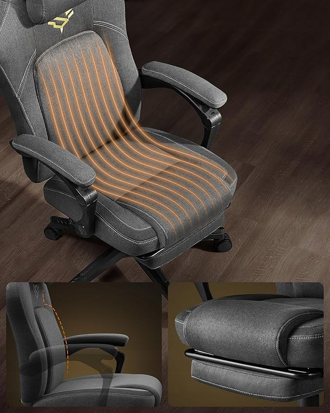 Gaming Chair with Footrest, Pigeon Grey Furniture depth 70 cm