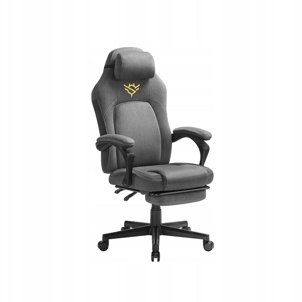 Gaming Chair with Footrest, Pigeon Grey