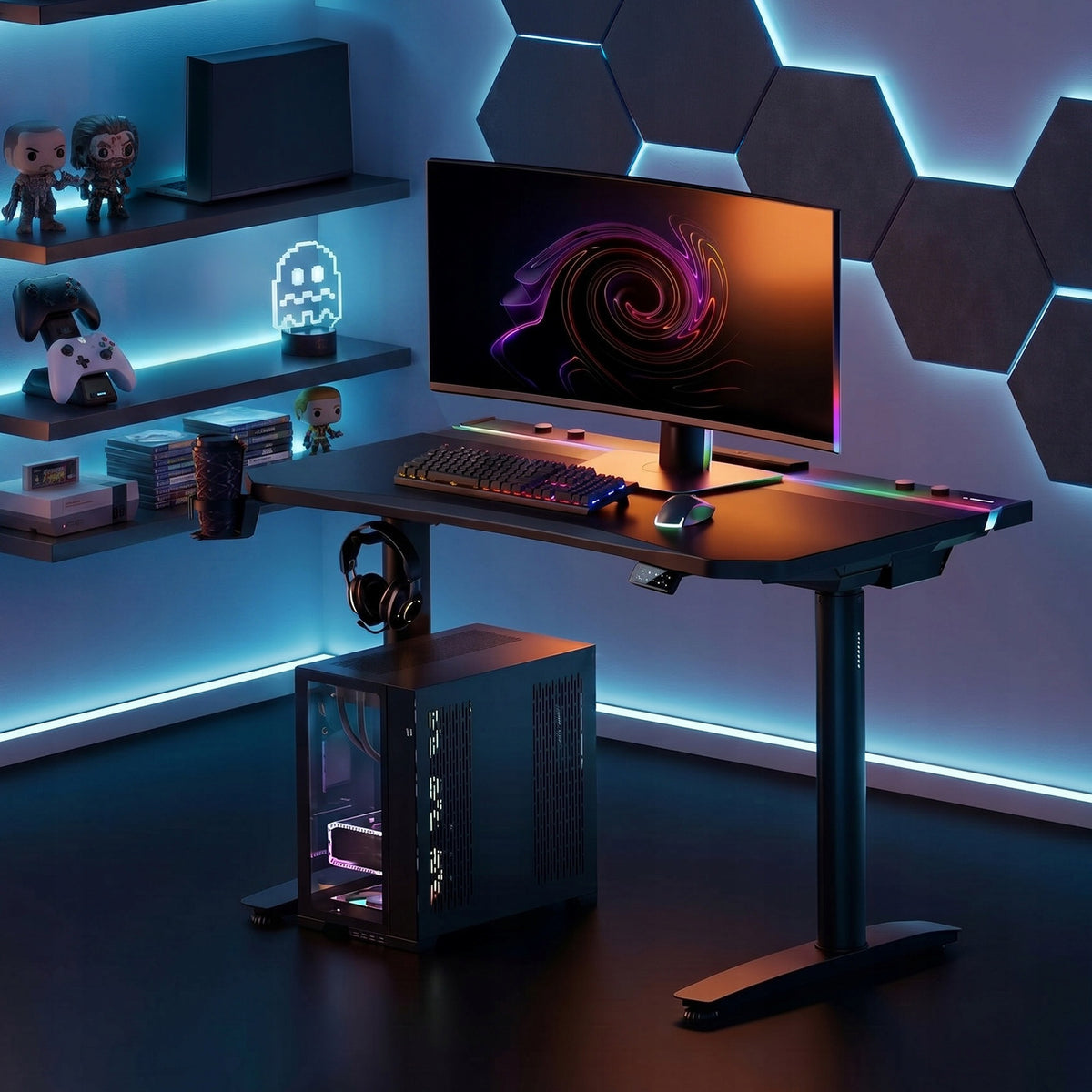 Gaming Desk Electric Adjustable 120cm DIABLO X-FORGE Black Packaging status original