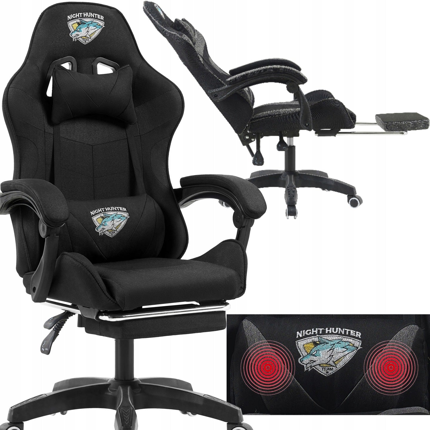 Gaming MASSAGE Chair FABRIC Swivel Player Chair Material FOOTREST