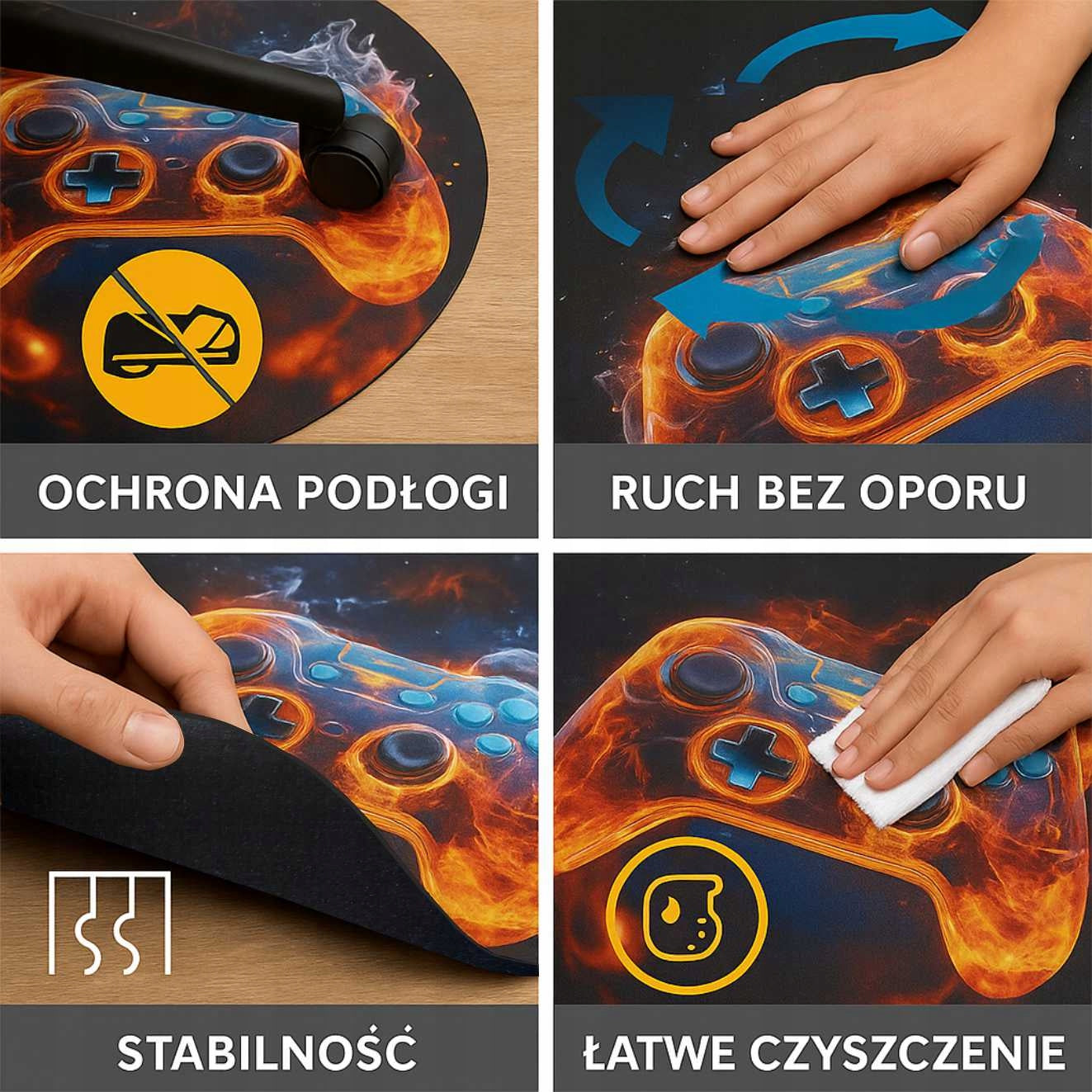 Gaming Mat Protective Under Chair Pad Chair Old Wolf FREEBIE PROGAME Color multicolor