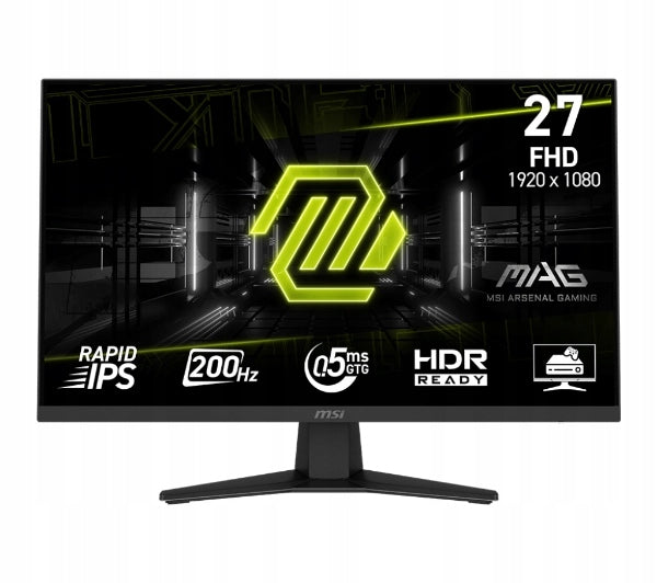 Gaming Monitor 27 Inches MSI MAG 274F FHD Rapid IPS 200Hz 0,5ms AI Vision