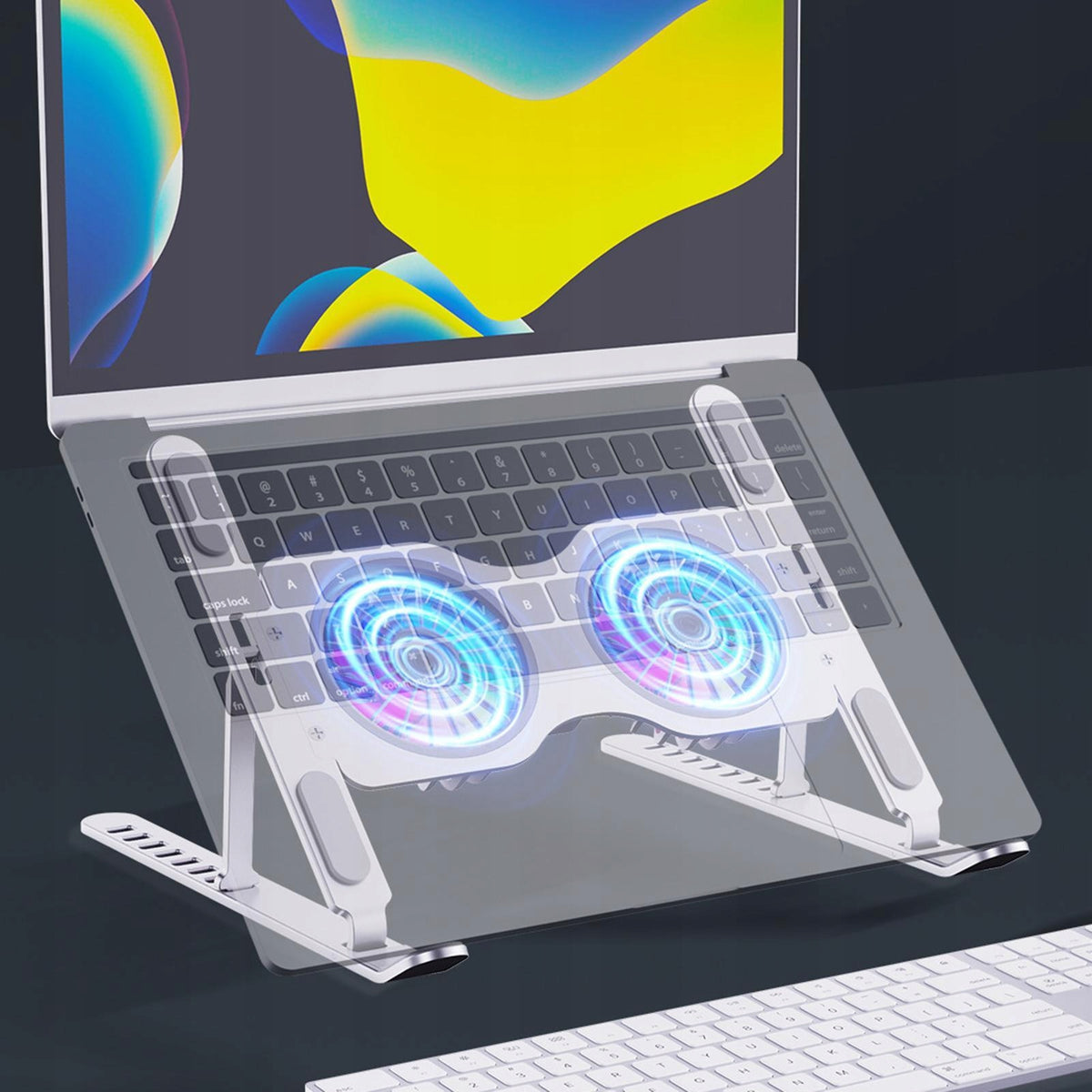 Gaming Notebook Holder Easy to Carry for Tabletop Bedroom Heat Silver