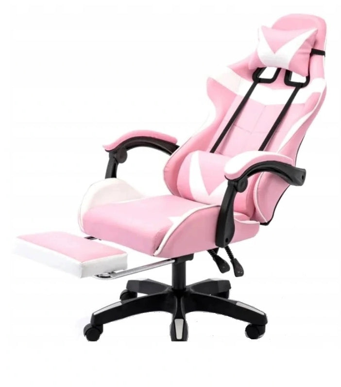 Gaming Office Chair PINK Rotating Player Footrest PINK Packaging status original