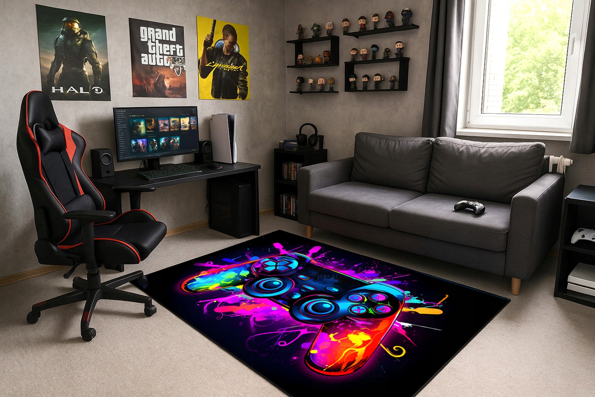 Gaming Rug 160x200 Player Mat Under Chair Non-Slip Color Pad Brand Strado