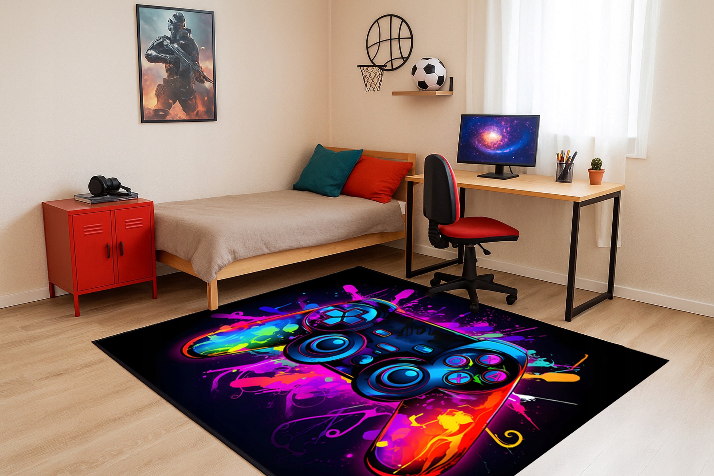 Gaming Rug 160x200 Player Mat Under Chair Non-Slip Color Pad Packaging status original