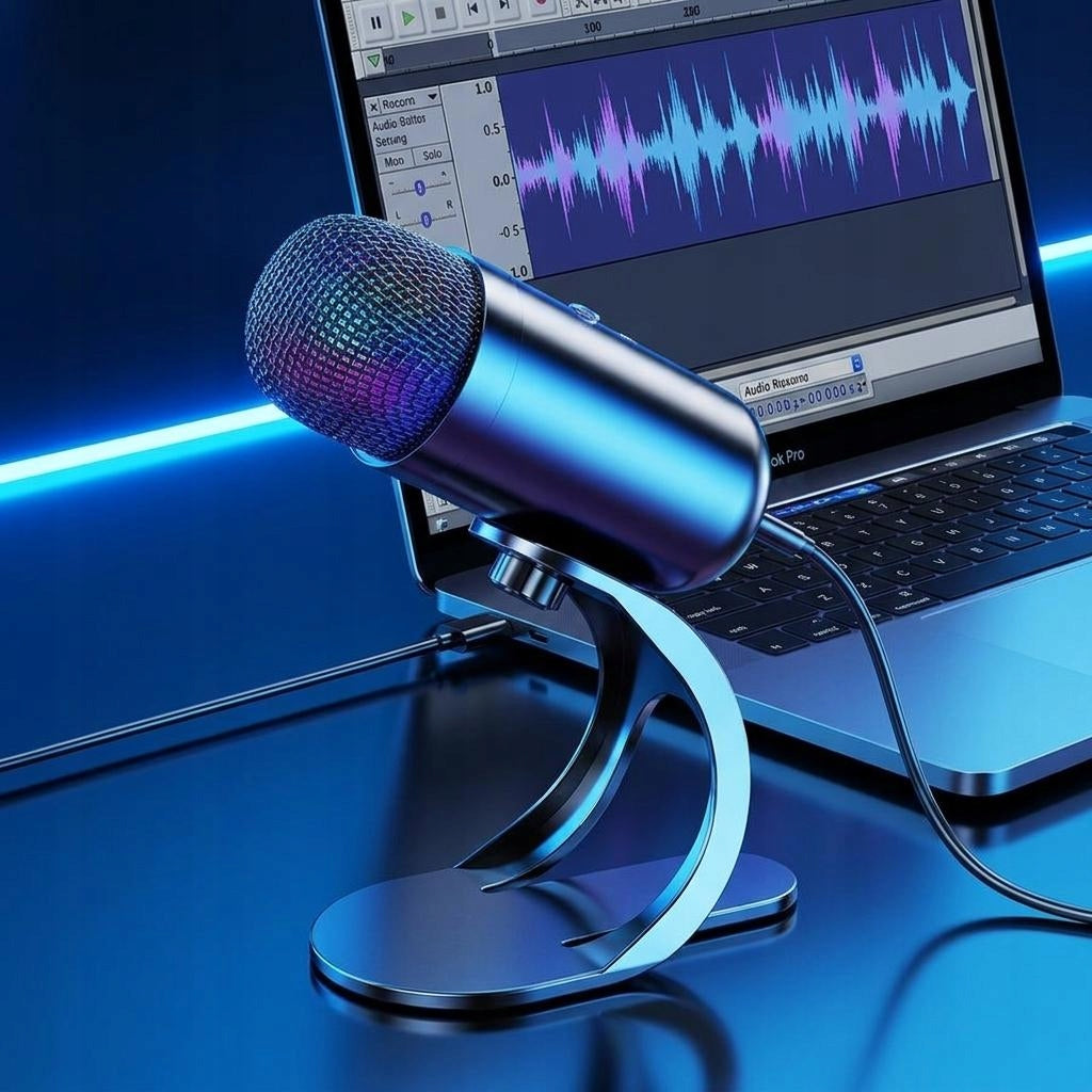 Gaming Streaming Dynamic Mic Podcast Microphone for PC with RBG Lights