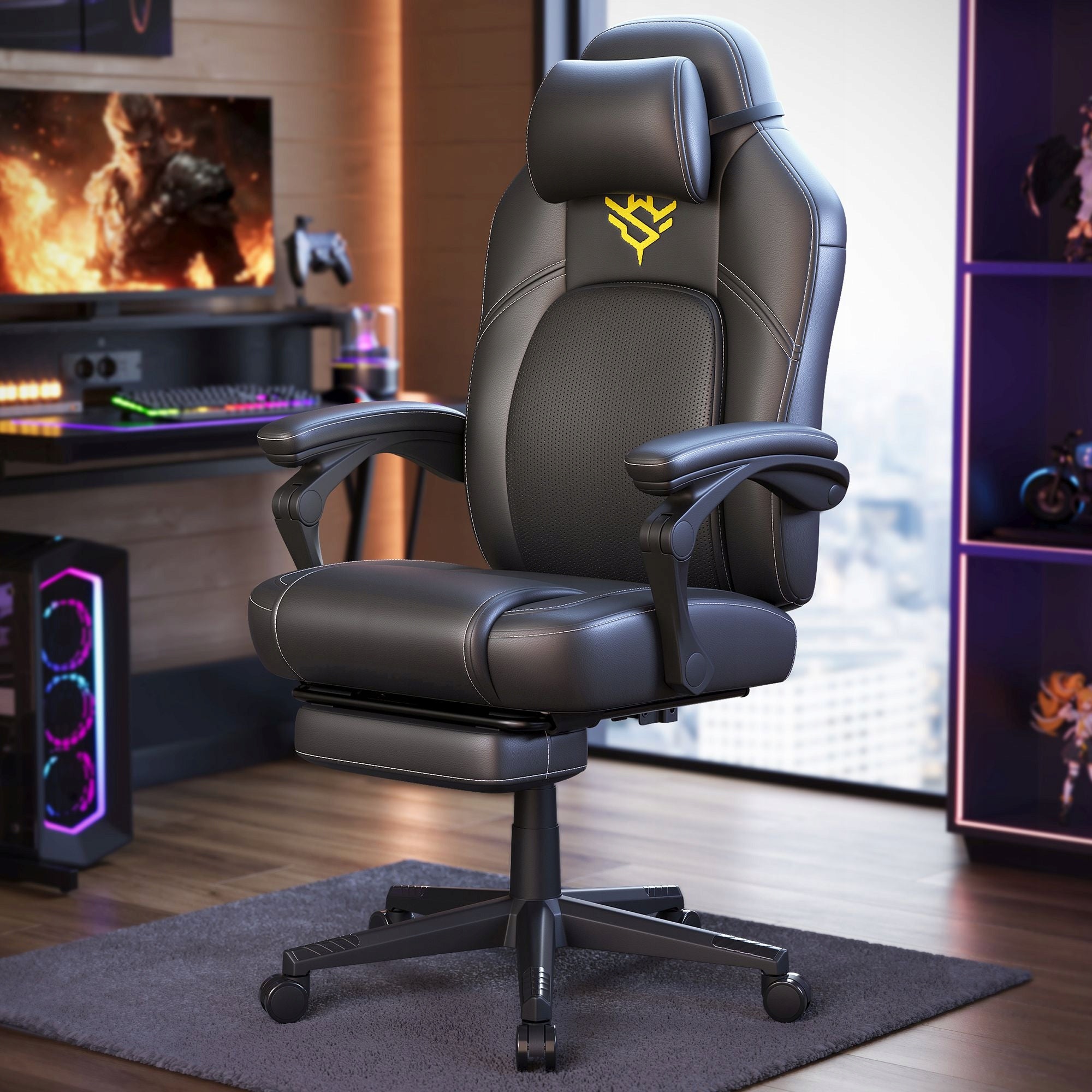 Gaming chair 70x70x119-129 cm Black Brand Songmics