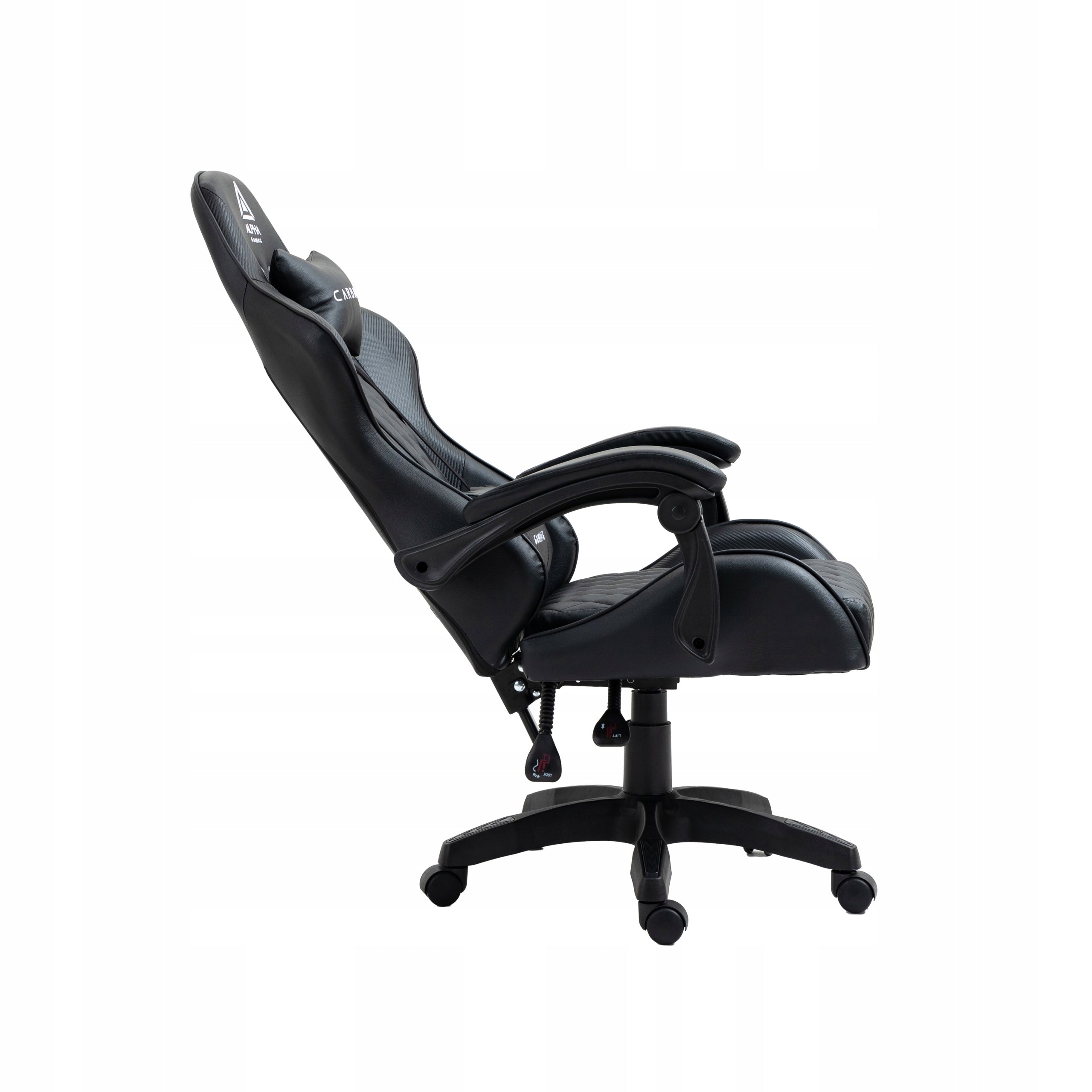 Gaming chair ALPHA office gaming chair swivel bucket black Furniture height 130 cm