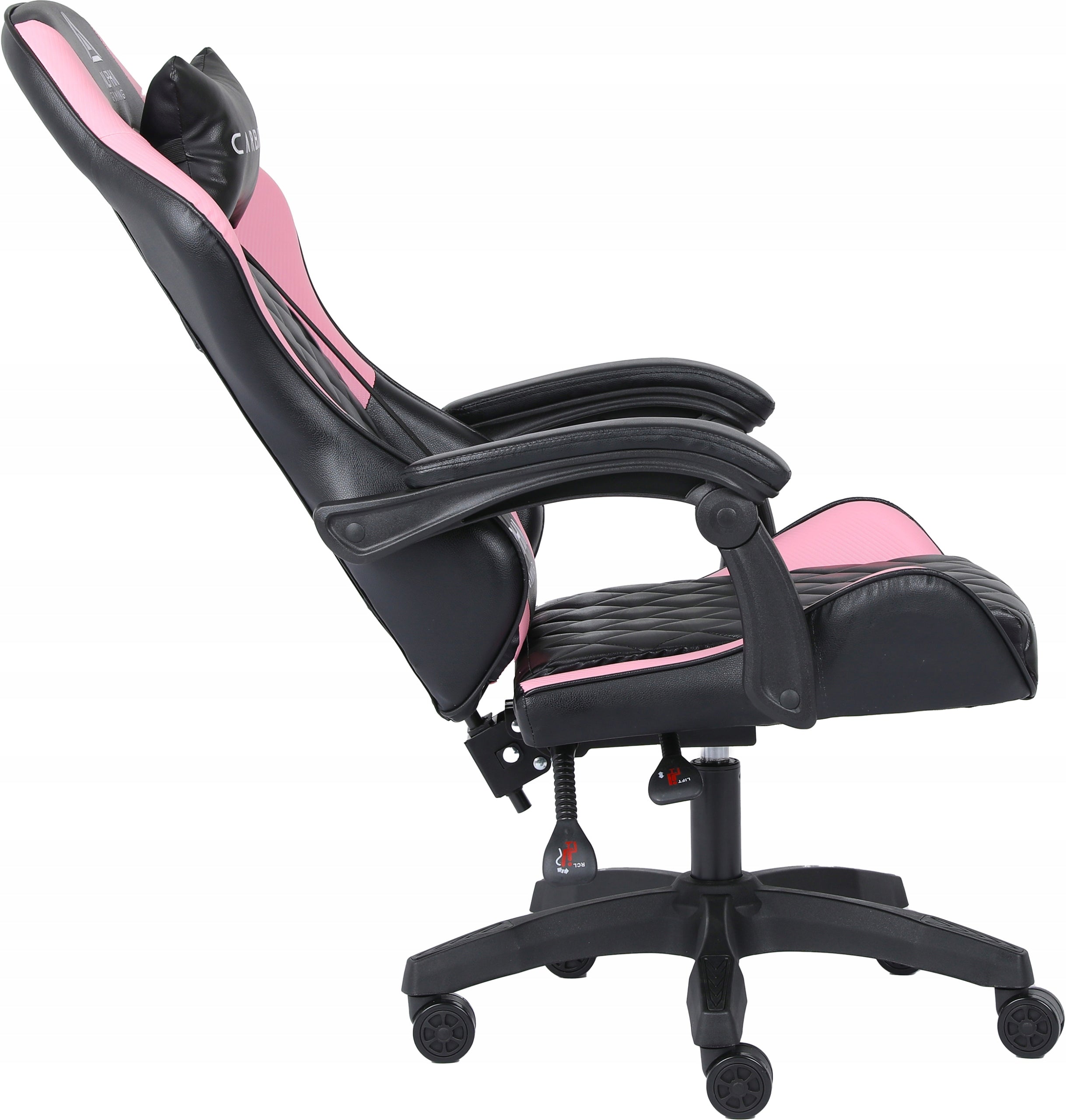 Gaming chair ALPHA office gaming chair swivel bucket pink Furniture height 130 cm