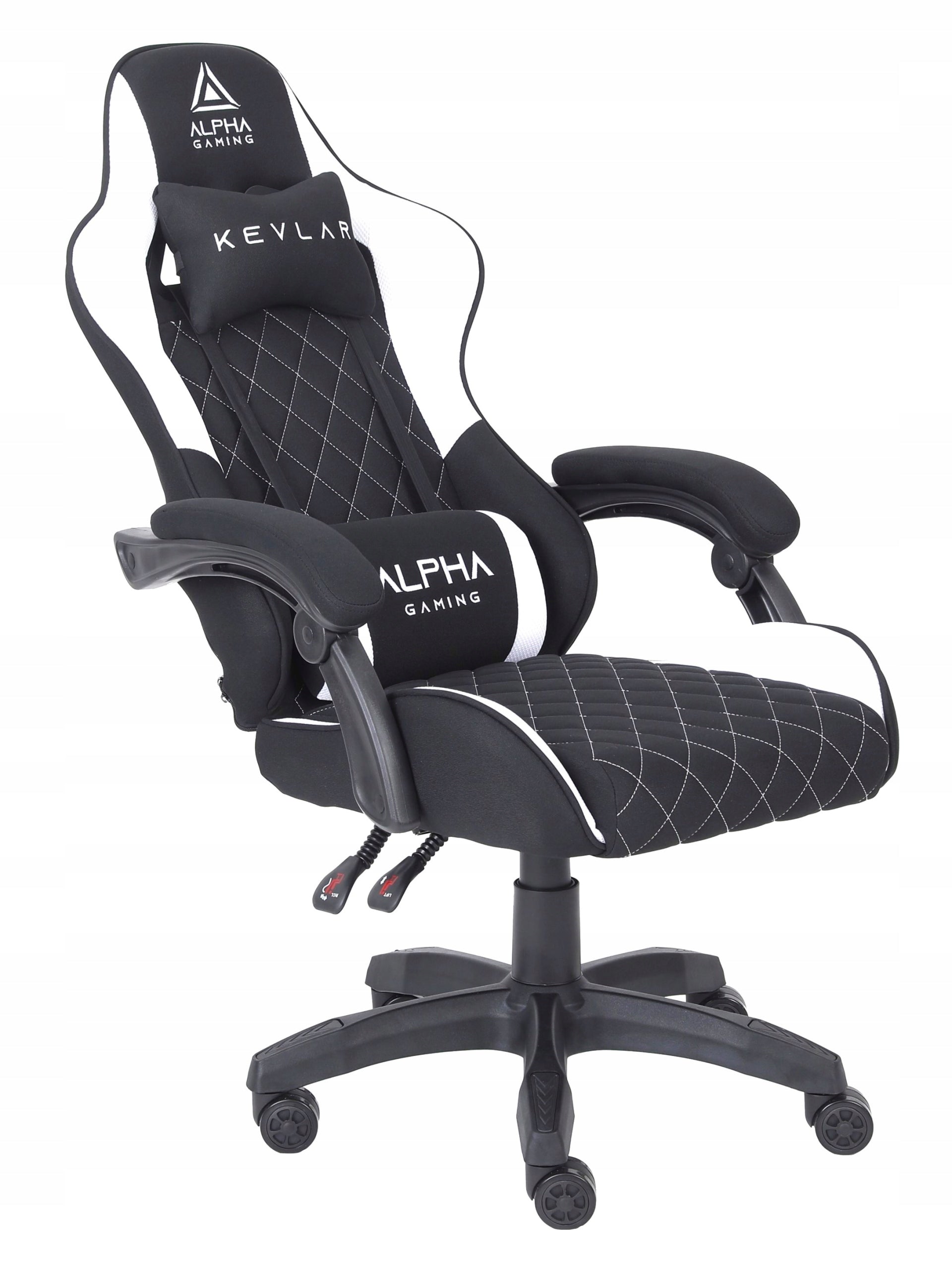 Gaming chair ALPHA office gaming chair swivel fabric Model KEVLAR WHITE