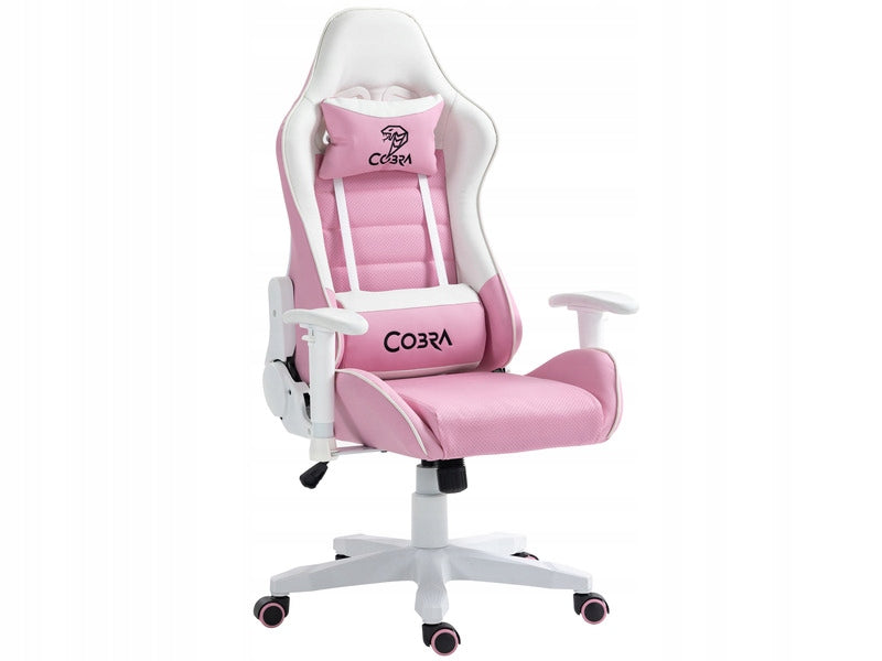 Gaming chair COBRA Rebel CR203 Pink and white