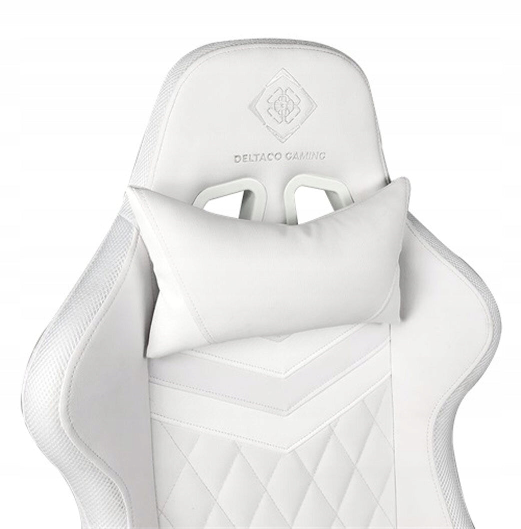 Gaming chair DELTACO WCH90 RGB White Additional functions headrest cushion armrest adjustment lumbar cushion