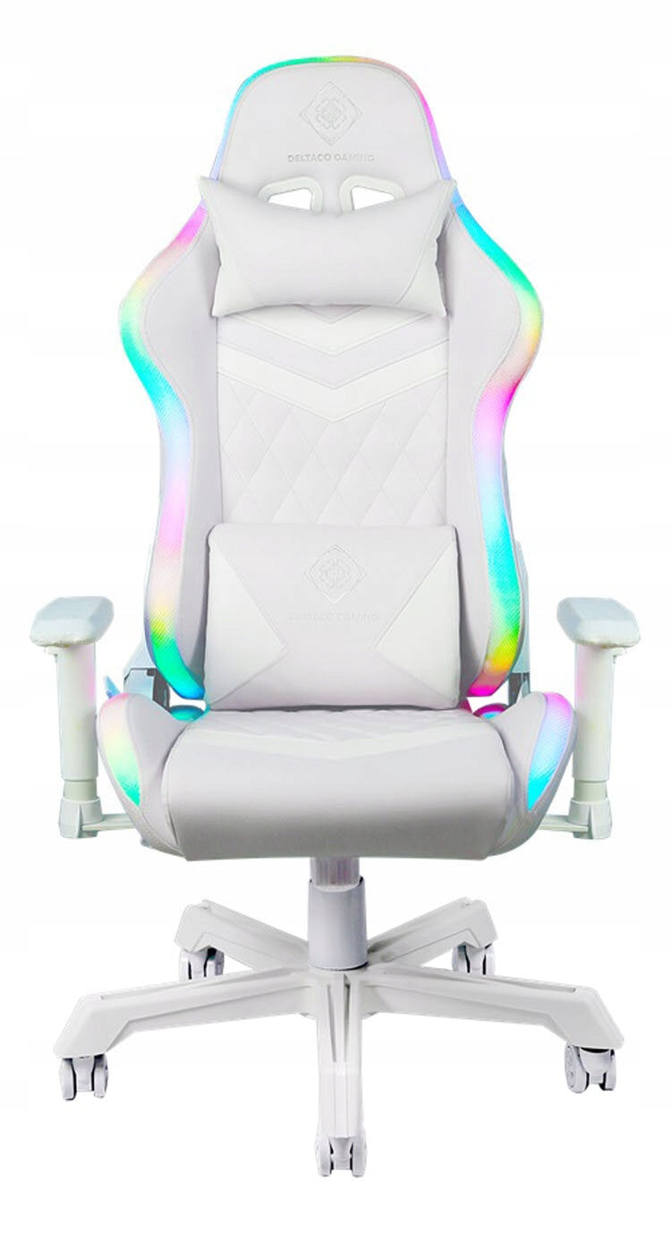 Gaming chair DELTACO WCH90 RGB White Upholstery color white
