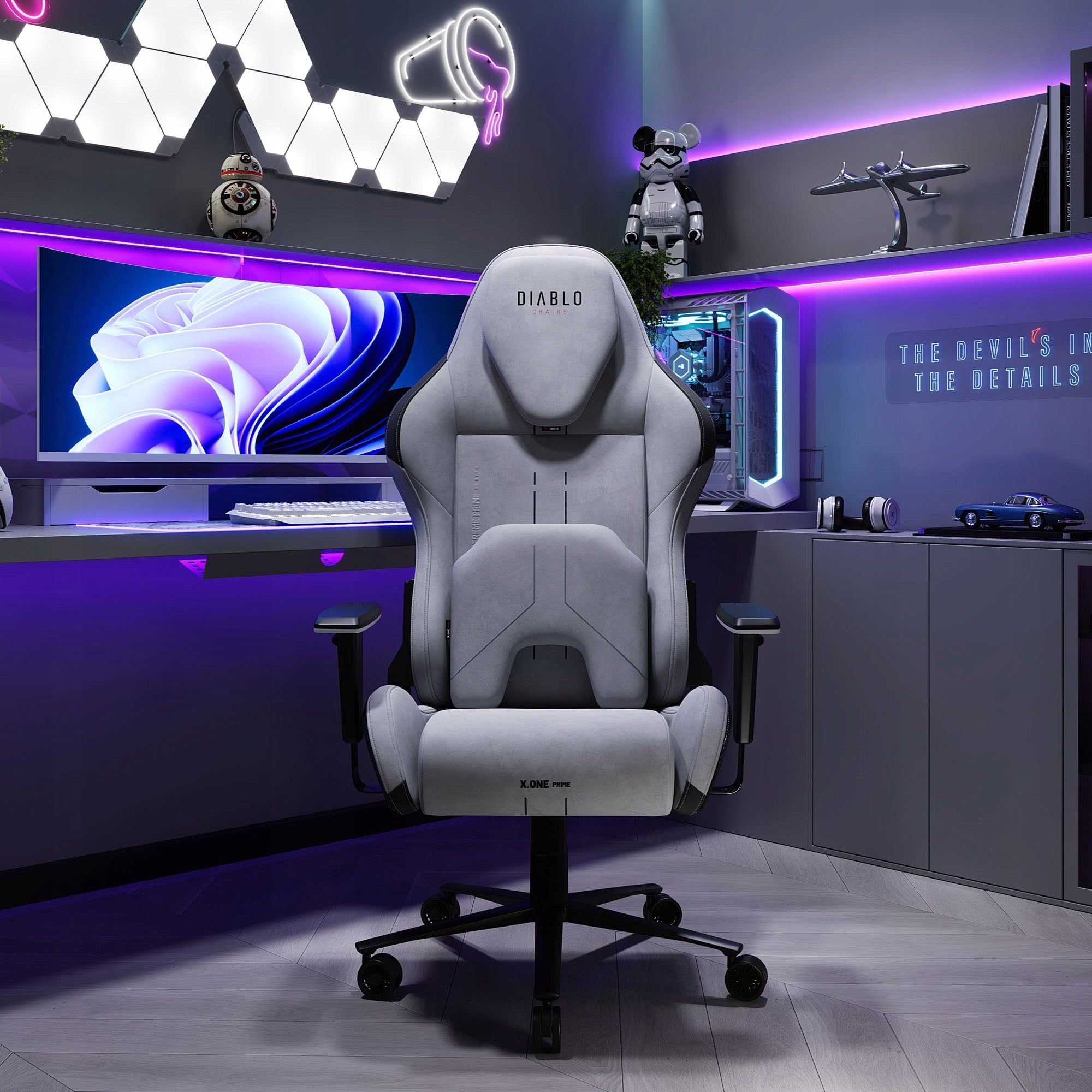 Gaming chair Diablo Chairs X.One Prime fabric grey Manufacturer code 1679