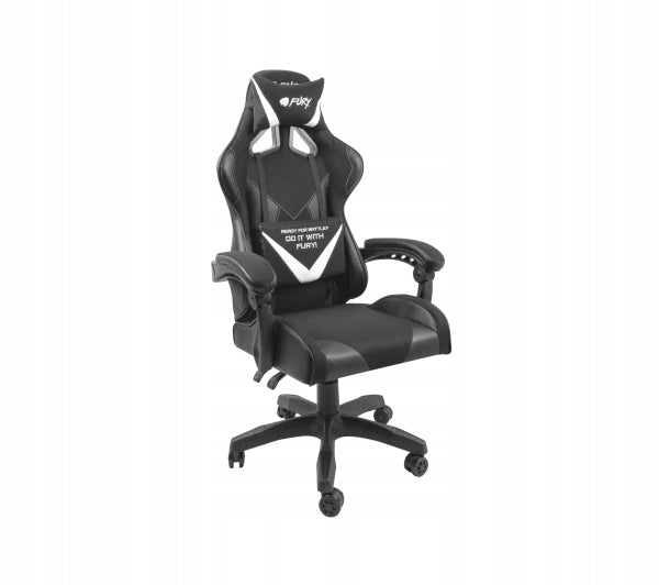 Gaming chair Fury Avenger L up to 150kg ECO Leather Black and White Model Fury Avenger L