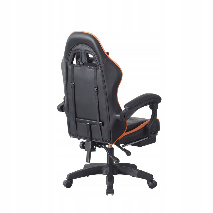 Gaming chair GY05B black-orange with footrest and cushions Brand no brand