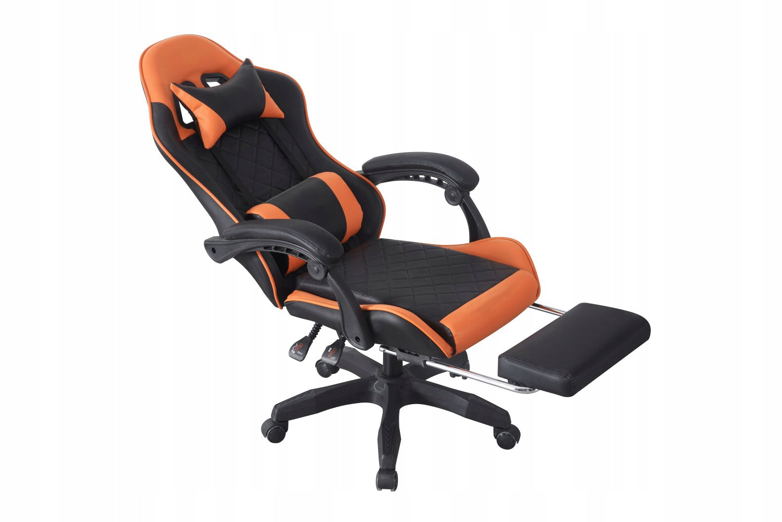 Gaming chair GY05B black-orange with footrest and cushions Manufacturer code 5904996027230