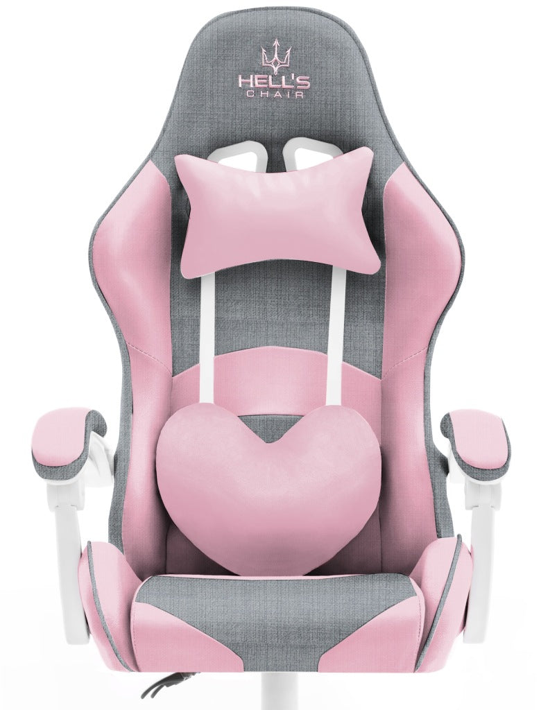 Gaming chair HELL'S CHAIR Rainbow Pink- Gray fabric Brand HELL'S CHAIR