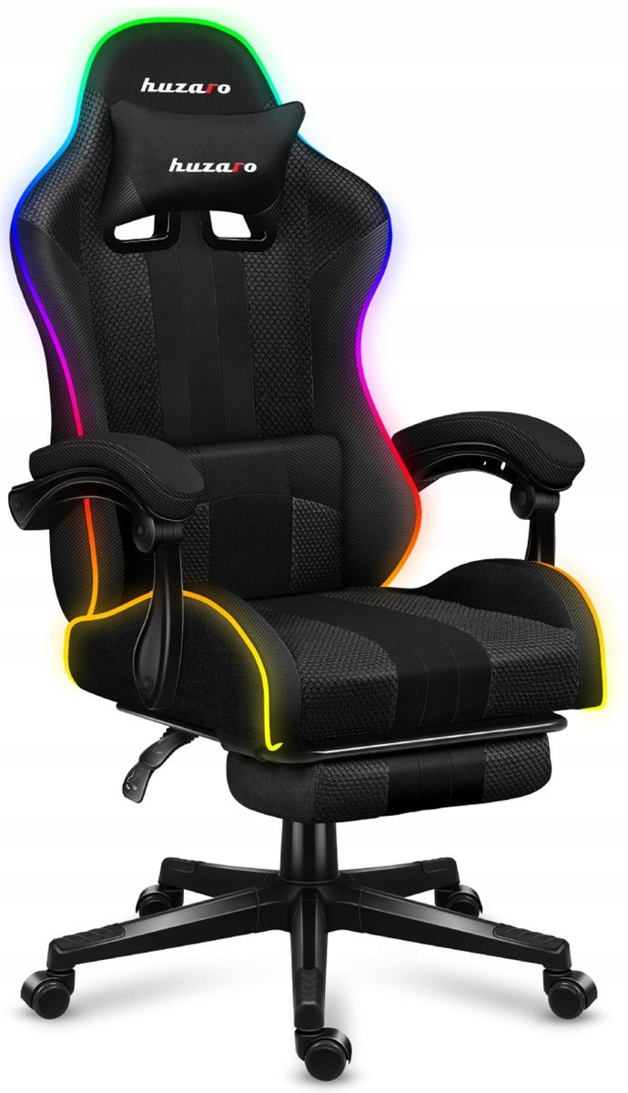 Gaming chair HUZARO Force 4.7 RGB Mesh Black Upholstery color black
