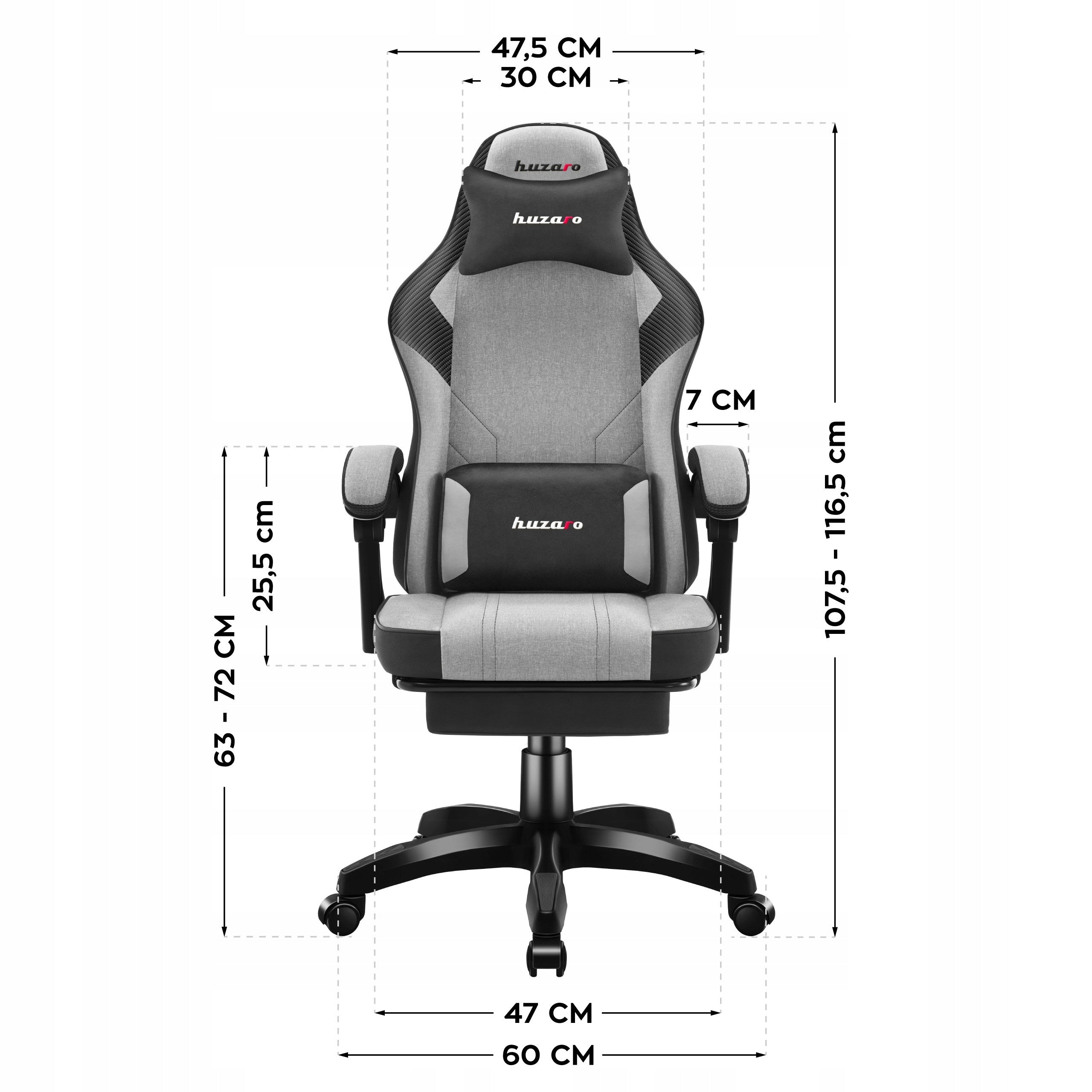 Gaming chair Huzaro Force 3.7 Grey Brand Huzaro