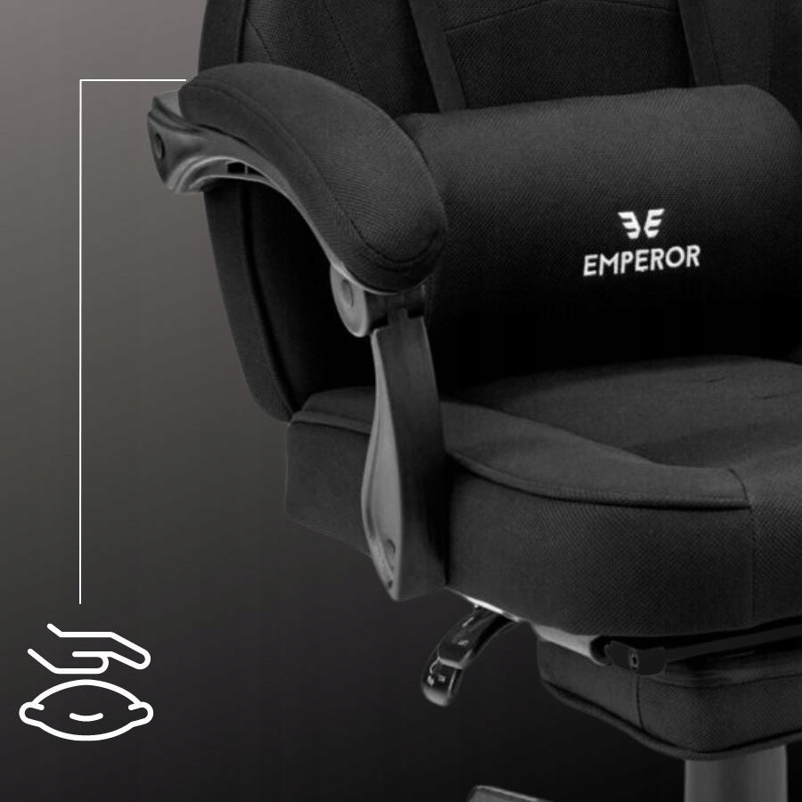 Gaming chair IMBA seat Emperor fabric black Furniture width 70 cm