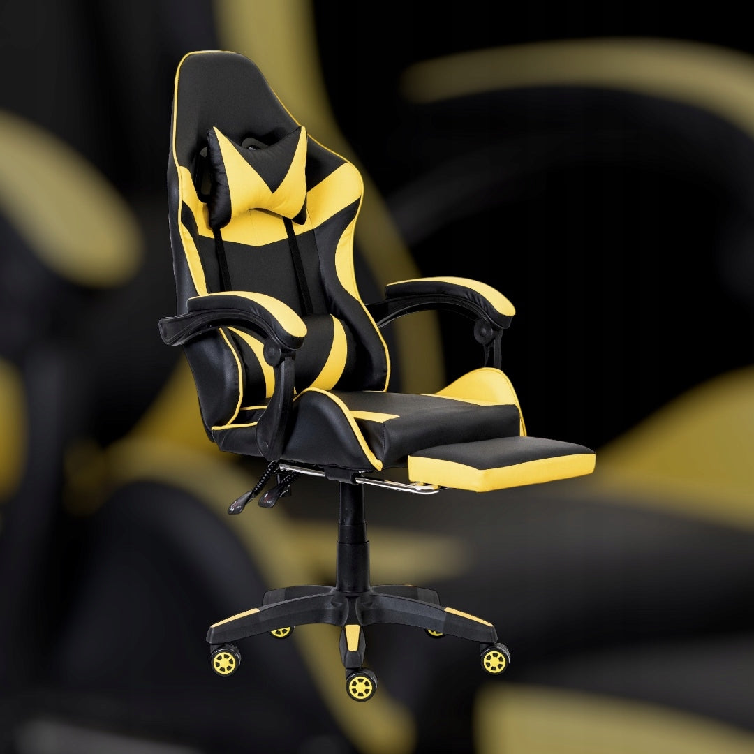 Gaming chair PEGIE PRESTIGE faux leather black-yellow Manufacturer code KRZESŁO GAMINGOWE