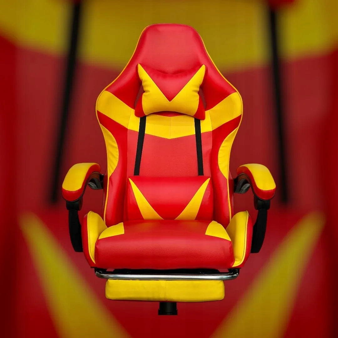 Gaming chair Pegie Prestige Faux leather red-yellow Manufacturer code KRZESŁO GAMINGOWE