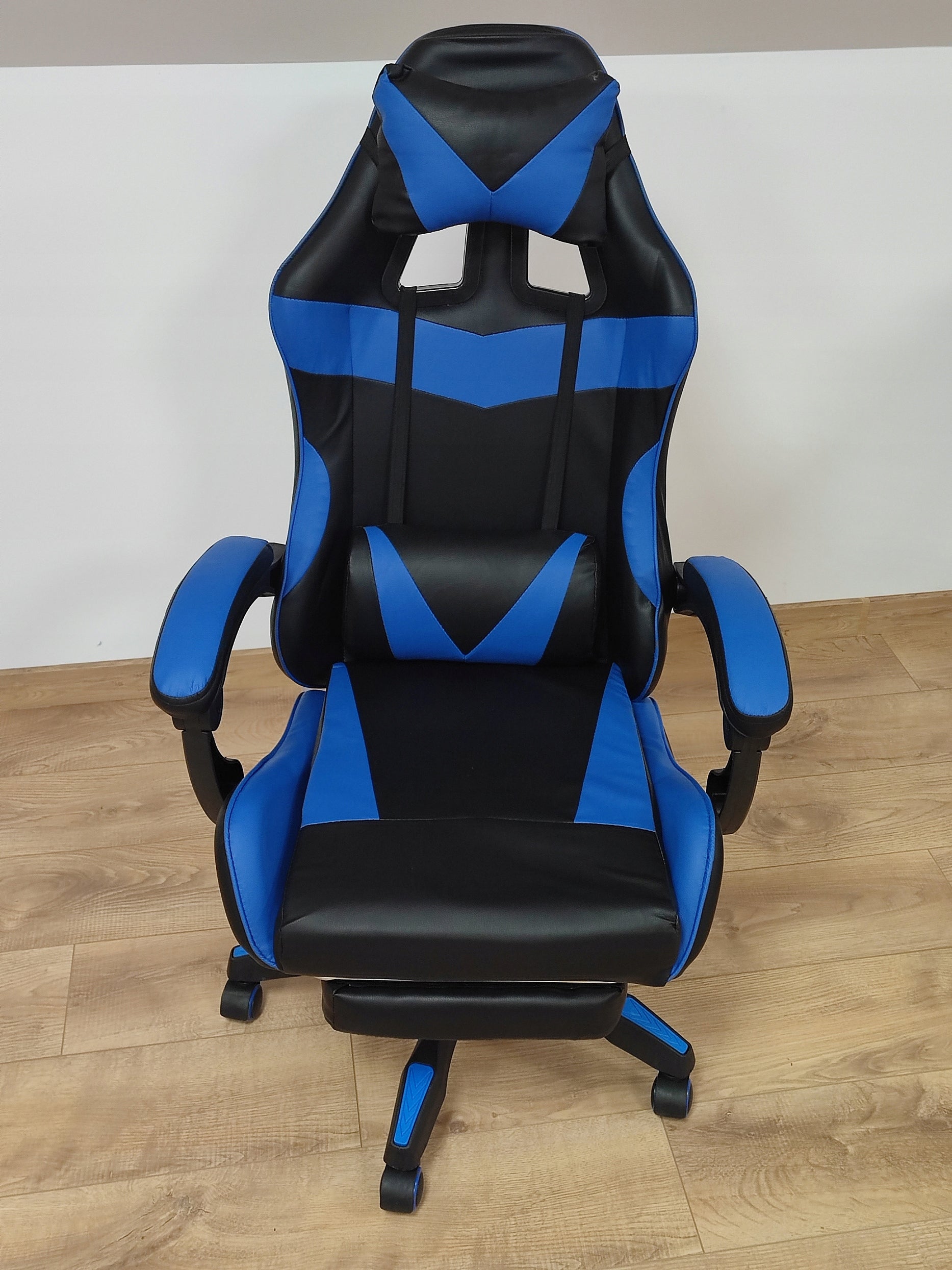 Gaming chair Plusgum TS-046A faux leather black-blue Furniture height 127 cm