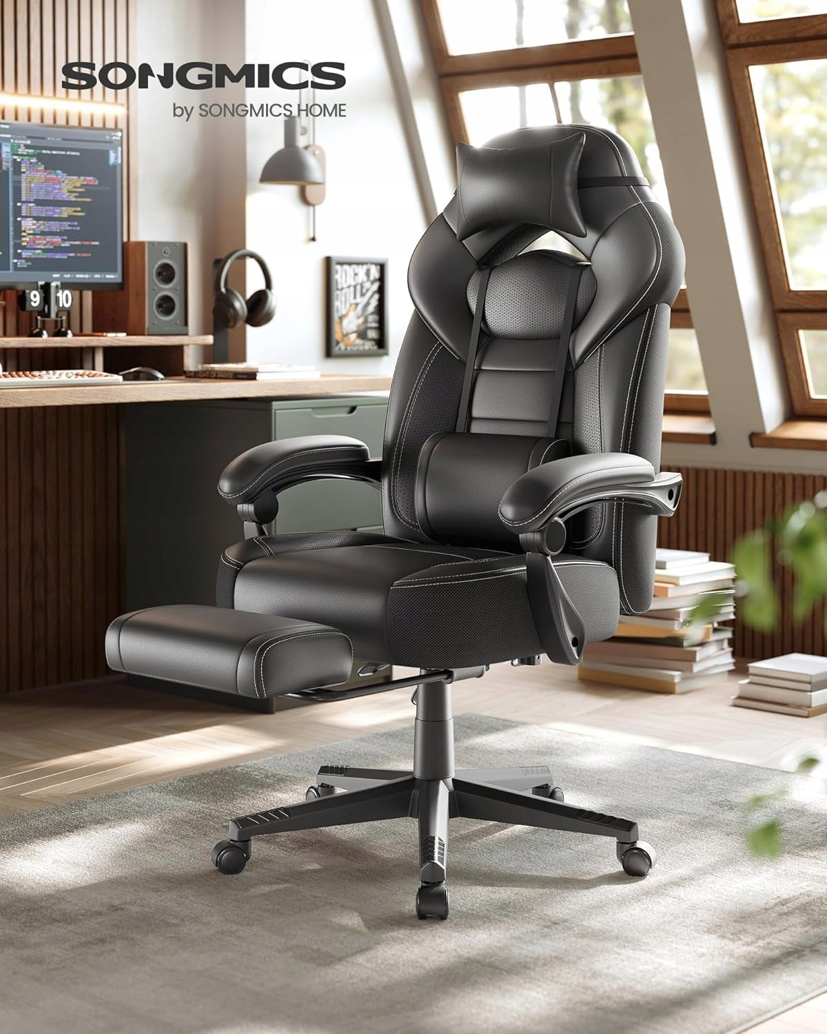 Gaming chair Songmics Gaming chair faux leather black Brand Songmics