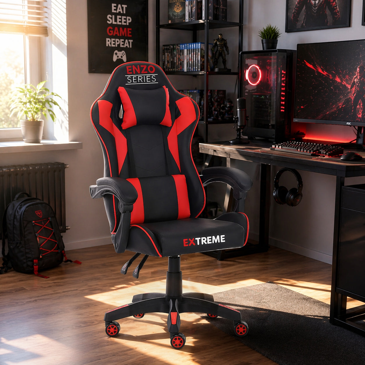 Gaming chair black-red Extreme ENZO office swivel bucket Packaging status original