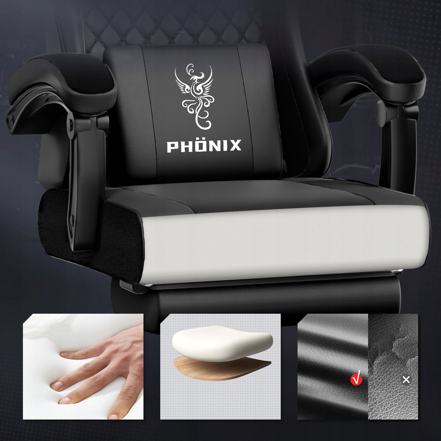 Gaming chair ergonomic health spine with footrest black Furniture height 138 cm