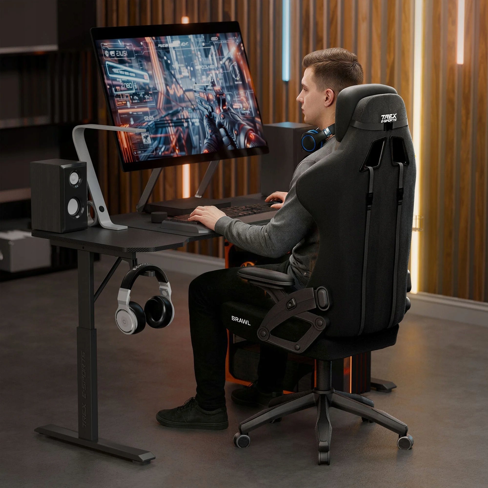 Gaming chair swivel bucket office chair adjustable TREX E-SPORTS Manufacturer code TX-140GC BRAWL