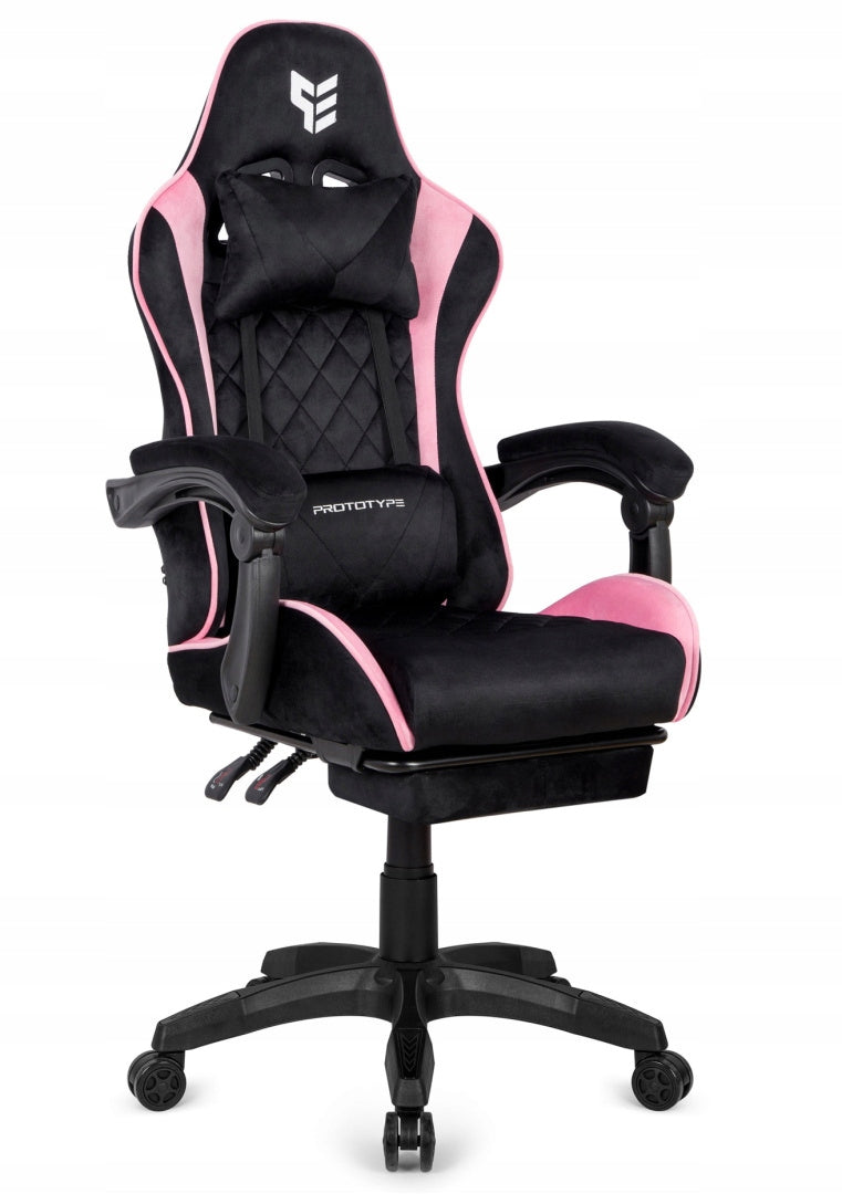 Gaming chair swivel player footrest velour for desk breathable XL Furniture height 120 cm