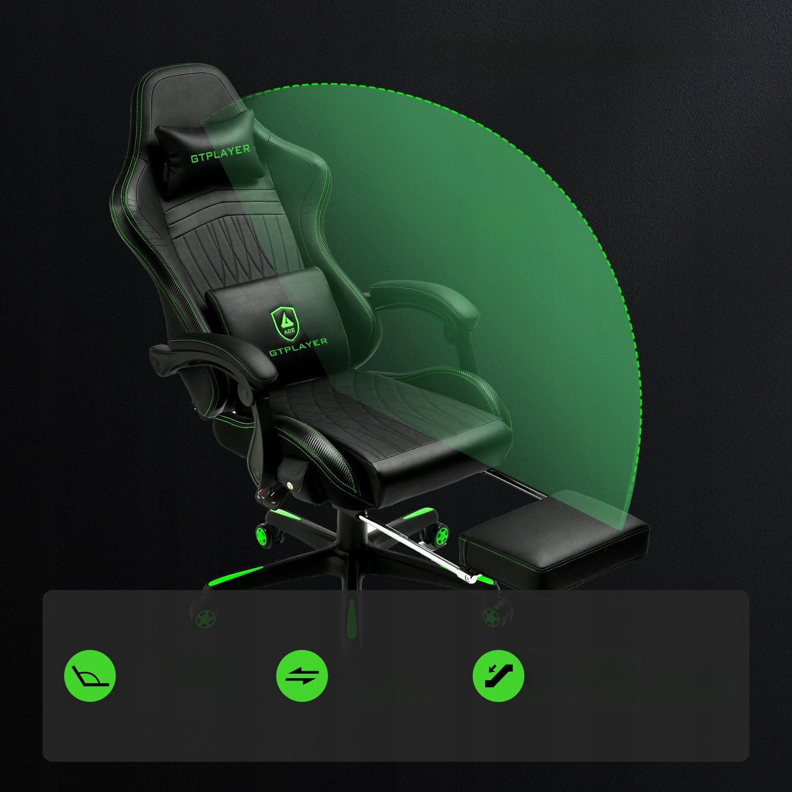 Gaming chair with HIFI speakers – ergonomic for gaming and office, adjustable Brand GTPLAYER