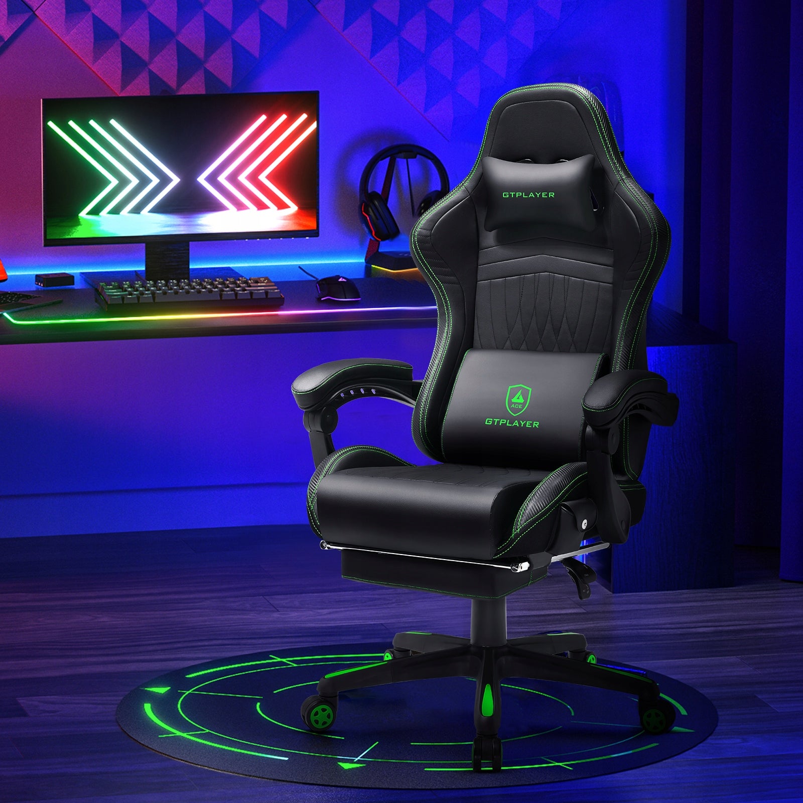 Gaming chair with HIFI speakers – ergonomic for gaming and office, adjustable Upholstery color black