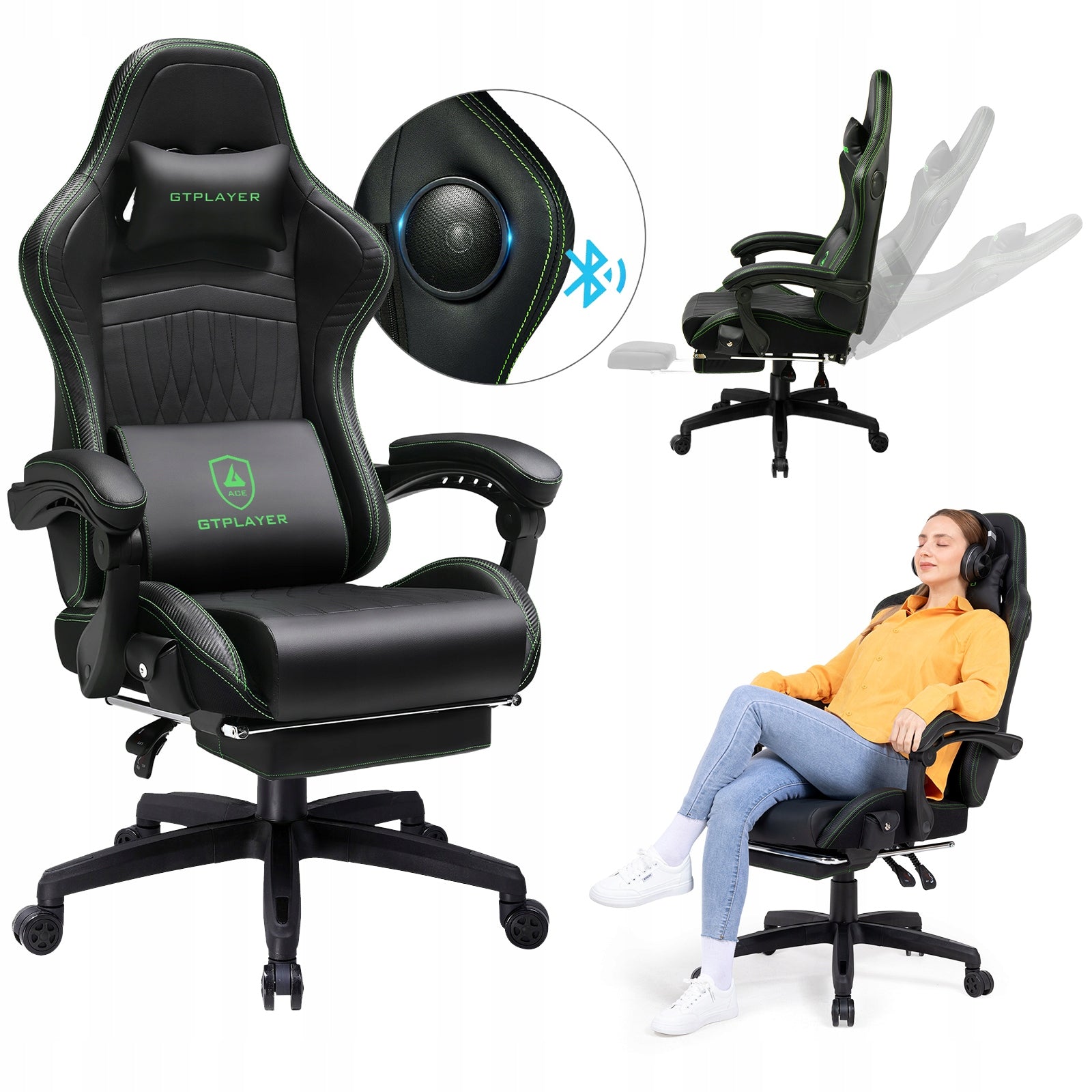 Gaming chair with HIFI speakers – ergonomic for gaming and office, adjustable