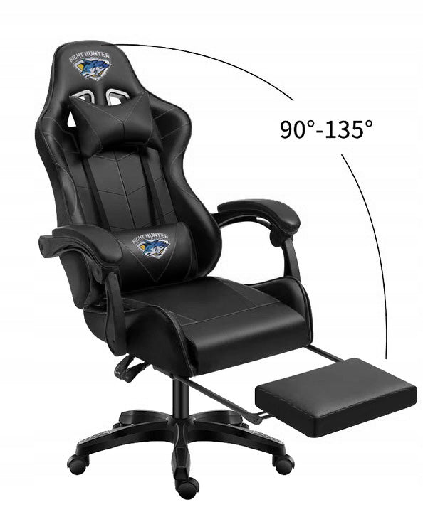 Gaming chair with back massage COMPUTER ROTATING for player + FOOTREST! Model FOX 2 CZARNY