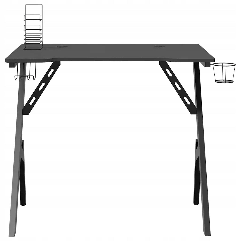 Gaming desk with Y-shaped legs, black, 90x60x75 cm Brand VidaXL