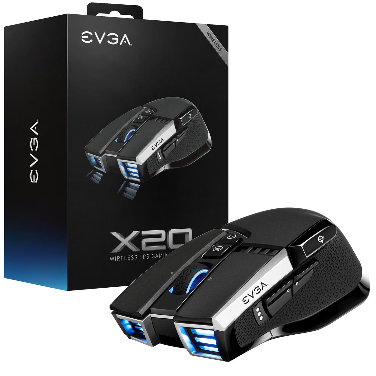 Gaming mouse EVGA X20 wireless RGB FPS 16K DPI